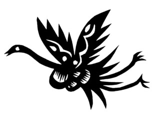 神秘黑色飞鸟图案