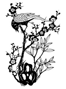 复古风花鸟植物图案