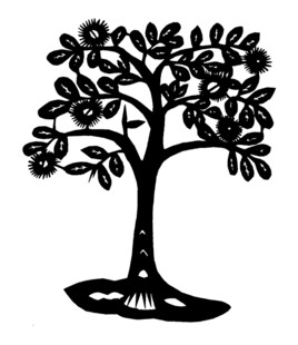 简约黑白树形图案设计