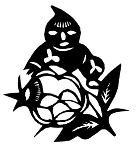 剪纸风格的童趣蔬果图