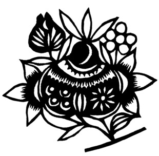 传统花卉图案剪纸艺术