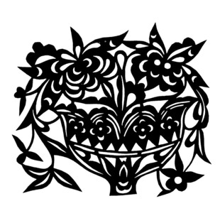 传统花卉剪纸图案
