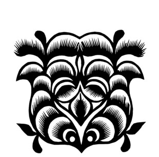 黑白花卉图案装饰纹样
