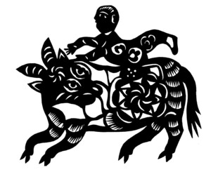 骑马人物剪纸艺术作品