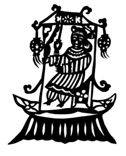 古代人物坐于华丽轿中