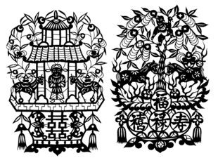 传统中式建筑剪纸艺术