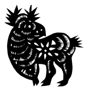 羊形剪纸艺术图案