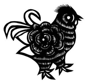 公鸡剪纸艺术图案