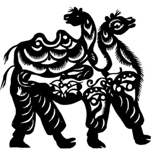 骆驼剪纸艺术图案