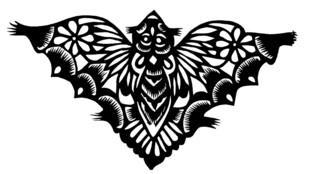 蝙蝠剪纸艺术图案