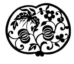 中式传统葫芦花纹剪纸图案