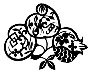 传统剪纸福鱼图案