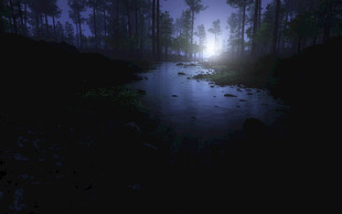 幽森夜湖微光破暗