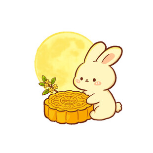 玉兔伴月赏月饼