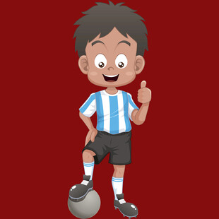 踢足球的小男孩
