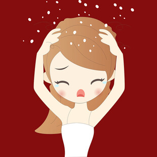 女孩苦恼抓头遇头皮屑