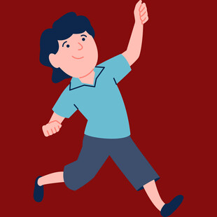奔跑的活力少年