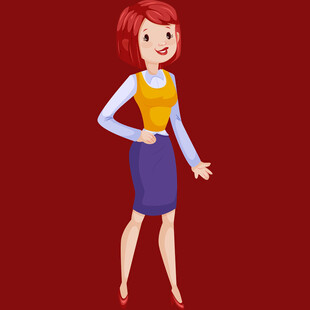 时尚干练的红发职业女性