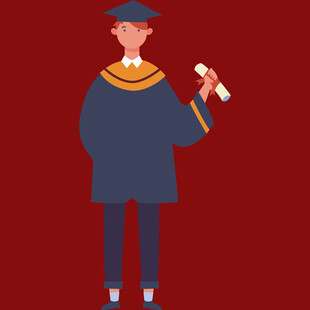 毕业学士手持文凭