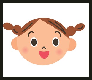 扎双马尾的可爱小女孩