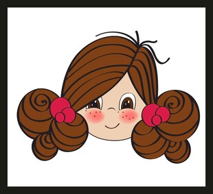 双马尾卷发女孩头像