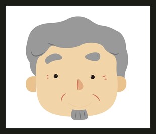 卡通风格的老年男性头像