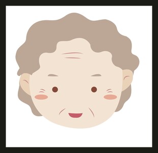 可爱老奶奶头像插画