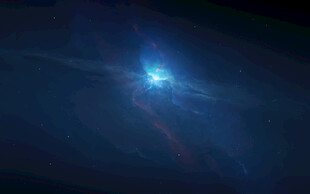 神秘蓝色光晕宇宙景象