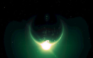 星际绿光中的科幻场景