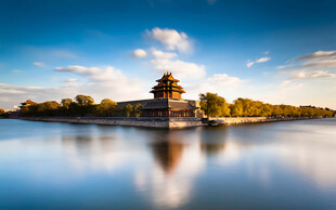 湖畔落日美景
