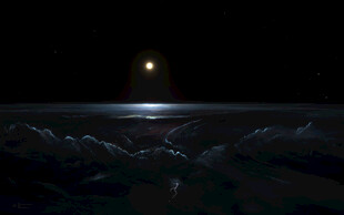 月夜海面静谧梦幻之景