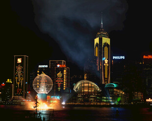 香港璀璨夜景灯光秀