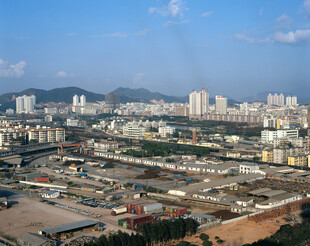 城市建设工地俯瞰景象