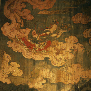 古代云纹人物精美织物图案