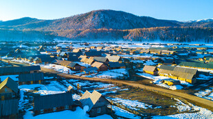冬日山村俯瞰美景