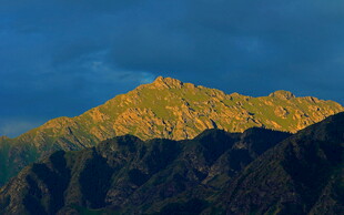 夕阳下的金色山峦