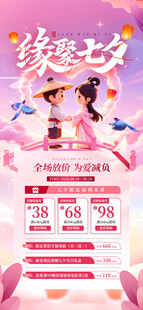 浪漫粉色系恋爱主题海报
