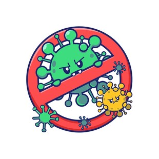 禁止病毒卡通插图