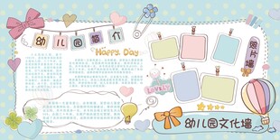 幼儿园文化墙简介展板海报