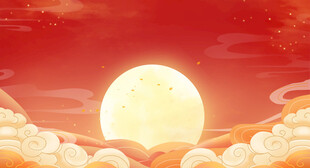 红日云海新年春节背景素材