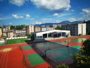 校园多彩运动场全景