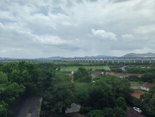 俯瞰绿意盎然的乡村景致