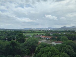 俯瞰绿意盎然的乡村景色