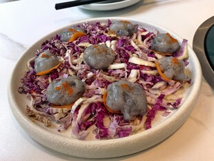 紫甘蓝拌牛肉丸美食