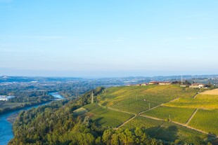 田园河畔风光俯瞰美景
