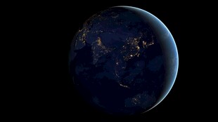 蓝色星球地球夜景