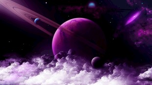 梦幻紫色系宇宙星球景象