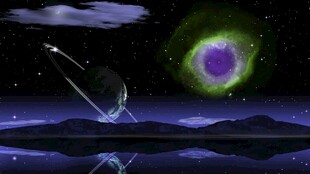 宇宙星空下的神秘景象