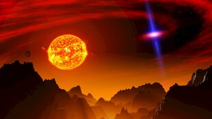 奇幻宇宙中的壮丽落日景观