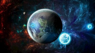 梦幻宇宙中的地球景象